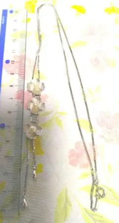 フラワー　 ネックレス　シルバー　パール