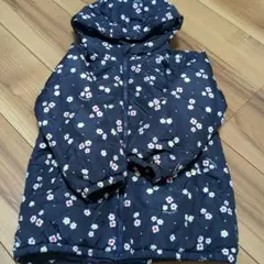 ムージョンジョン花柄ネイビー中綿コート110センチ