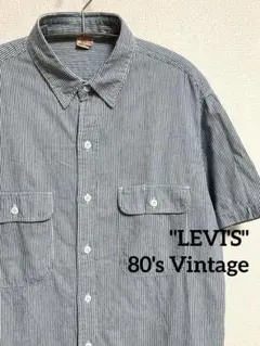 【80s】LEVI'S stripe shirts hickory 日本製 Mのサムネイル