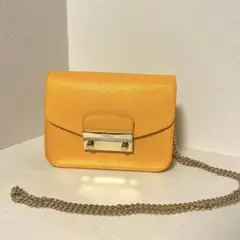 【美品】FURLA ショルダーバッグ メトロポリス イエロー オレンジ