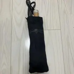 レース付き UVカット 晴雨兼用 折りたたみ傘 ブラック