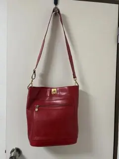 セリーヌ　レア　ヴィンテージ　 レザー 赤 ショルダーバッグ