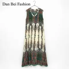Dan Bei Fashion ペイズリー柄ロングワンピース マキシ丈 総柄