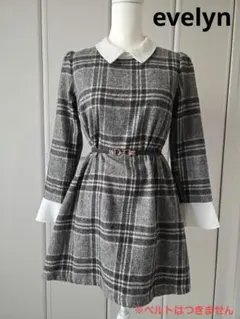 evelyn チェック柄 襟付きワンピース