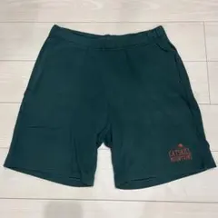 美品 UNIQLO ユニクロロゴ入りショートパンツ ダークグリーン ハーフパンツ