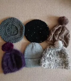 リアルファー ニット帽 ニットキャップ ビーニー 6点set