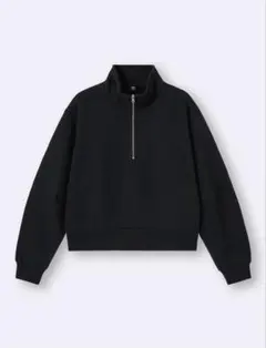 ⭐︎新品⭐︎GU ヘビーウェイトスウェットハーフジッププルオーバー ブラック L