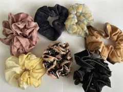 ヘアアクセサリー　シュシュ7点セット