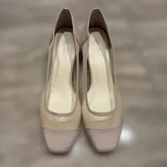 【美品】ESPERANZA ドット柄メッシュ パンプス ベージュのサムネイル
