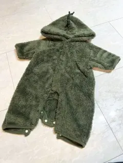 恐竜デザインロンパース オリーブグリーン 60cm