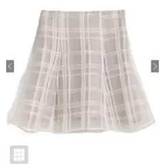 GRLインパン裏地付きチェック柄フレアミニスカート[tu1028] アイボリー