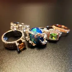 20〜24号 豪華デザインリング5点まとめ売り