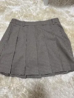 GU 千鳥格子柄 プリーツスカート Lサイズ