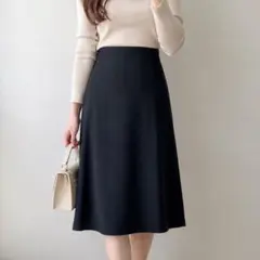 Calvin Klein 黒フレアミディスカート 2サイズ M相当 #174のサムネイル