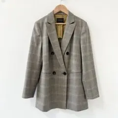 美品✨TOMORROWLAND ブロークングレンチェック ダブルブレストコート