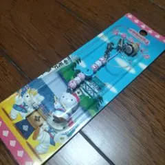 北九州限定 小倉紙園太鼓 ハローキティ ストラップ カラフルビーズ付き