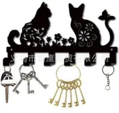 猫デザイン アイアン ウォールフック メタルプレート 鍵収納 - メルカリ