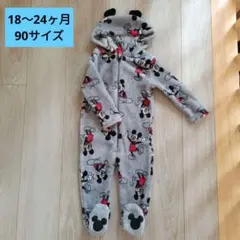 ミッキーマウス フード付きロンパース