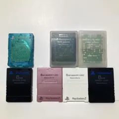 ジャンク プレステ2 メモリーカード 7個 ケース2個