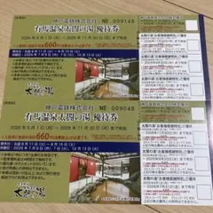 神戸電鉄 株主優待 有馬温泉 太閤の湯 優待券 2枚のサムネイル