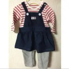 デニムワンピース風ロンパース 70 未使用