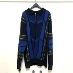 ジップアップ　ニット　セーター　古着　ヴィンテージ