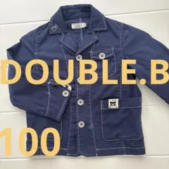 ミキハウスダブルビーネイビー ボタン付きジャケット 100cm