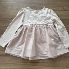 極美品プティマイン長袖チュニックワンピース110cm