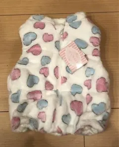 【未使用品】 ボア ベスト 白 ハート柄