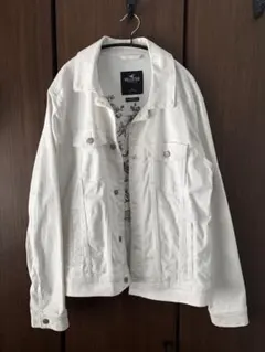 Hollister デニムジャケット ホワイト 刺繍 Lのサムネイル