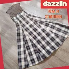 美品 dazzlin チェックノースリーブコルセットワンピース -5kg M