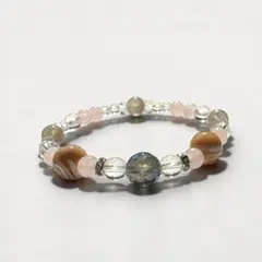 優しさと癒やしを♡　天然石 ブルーオーラ マザーオブパール ブレスレット