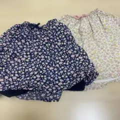 プティマイン 花柄スカート2枚セット