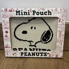 スヌーピー ミニニットポーチ 約15cm x 12cm