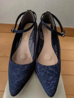 高跟鞋 藏青色 蕾絲 派對用