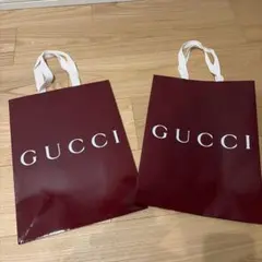【2枚セット】GUCCI バーガンディ ショップ袋 大
