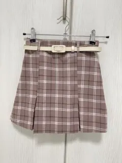 ピンクラテ　チェック　スカート　Sサイズ（135〜145cm）