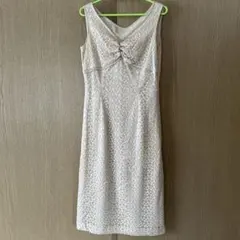 アイボリー ノースリーブ フォーマルワンピース