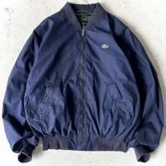 90s前半 ラコステ フランス製 XL コットン ボンバージャケット ブルゾン紺