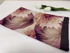 花柄シルク風スカーフ 約80cm x 190cm