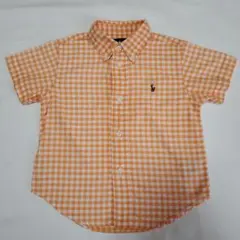 Ralph Lauren ラルフローレン　半袖シャツ 24M オレンジチェック