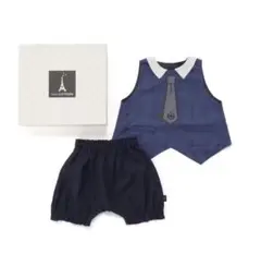 mon chéri BeBe チェックジャケット風スタイ&パンツセット