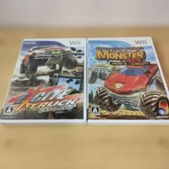 【動作確認済】wii モンスター4✕4ワールドサーキット説明書付　他計2本セット