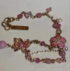 ANNA SUI ブレスレット 蝶 花 ピンク系のサムネイル