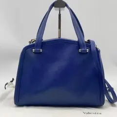 未使用級】MORABITO DIANE ブルー レザー ハンドバッグ定価38万 - メルカリ
