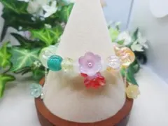 多色ガラスビーズブレスレット