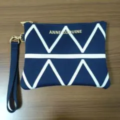 Anne Coquine アンコキーヌ ストラップ付きポーチ 幾何学柄