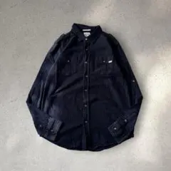 90s シャモアクロス フランネルシャツ ブラック アメカジ ストリート