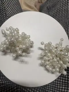 パール風ビーズ クラスターピアス