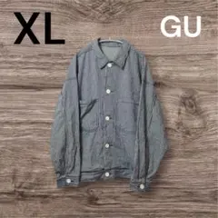 GU ネイビー XL ヒッコリー ストライプ カバーオール ワークジャケット 秋のサムネイル